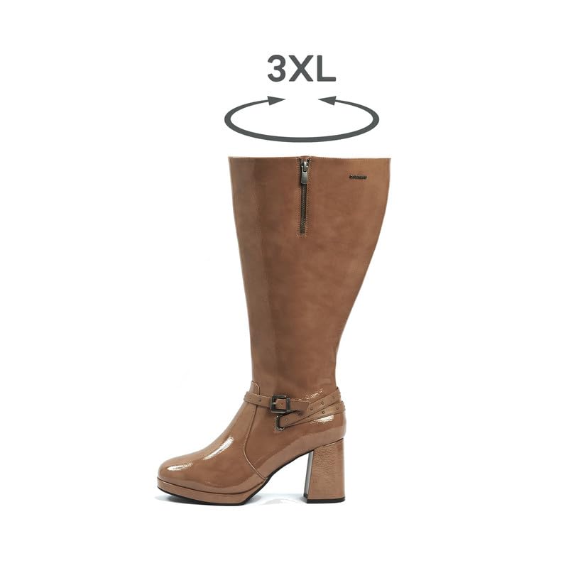 GABYLOU Botas 3XL pantorrilla ancha - modelo Manon. TaupeP24. 39