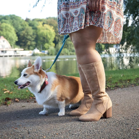 GABYLOU Botas XL pantorrilla ancha - modelo Olivia. Beige. 41