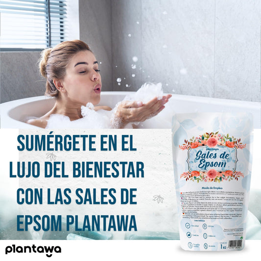 Sales de Epsom 1KG | Sal de Baño Concentrado de Magnesio Puro  100% Naturales